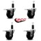 Service Caster 3.5'' Phenolic Swivel 1-1/4'' Expanding Stem Caster Set Total Lock Brake, 4PK SCC-EXTTL20S3514-PHS-114-4 - alternate 4